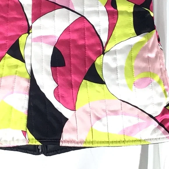 Etcetera Puffy 100% Silk Multi Colored Vest Size 8 - Picture 3 of 13